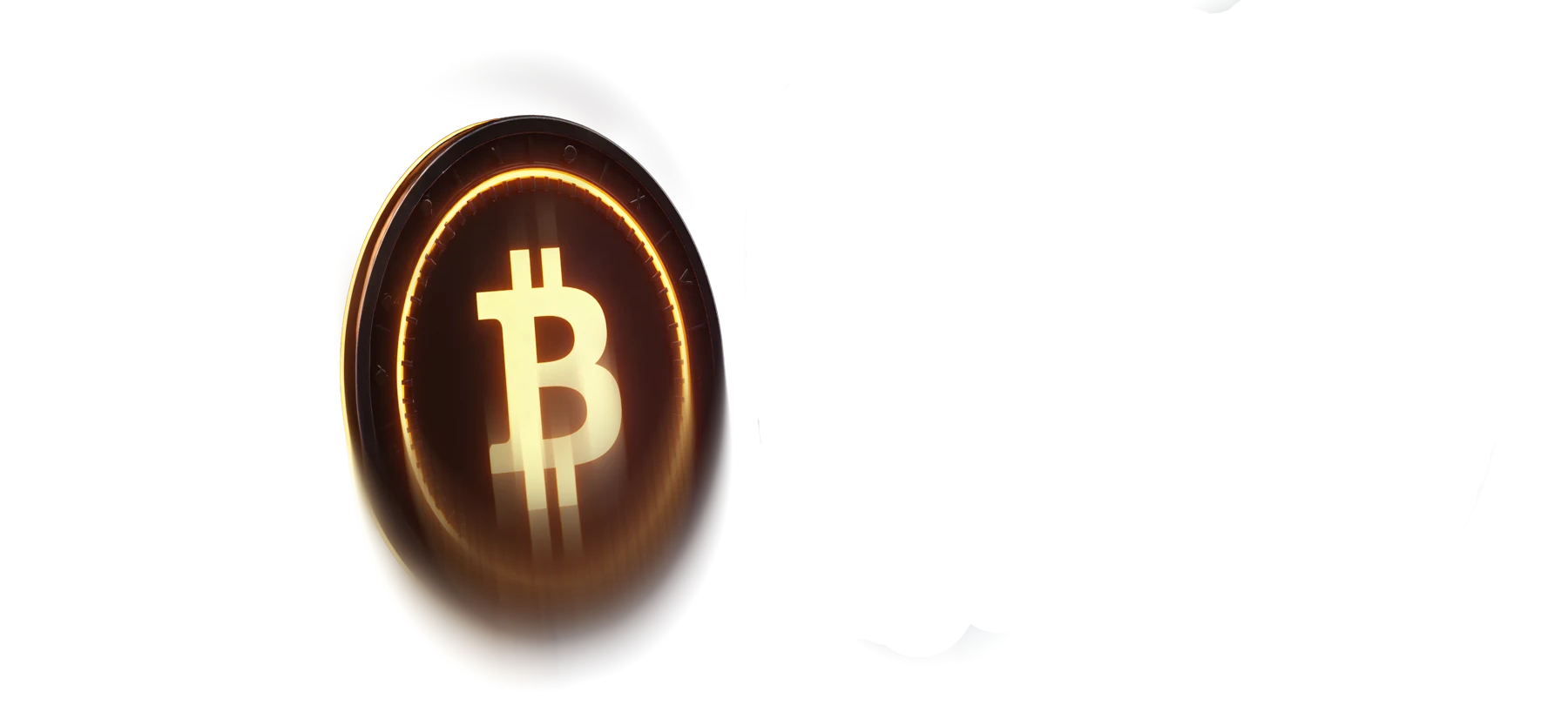 Glowing bitcoin coin representing crypto withdrawals at Here2Win Casino