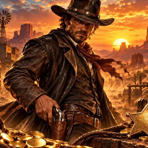 Dead or Alive cover art with wild west gunslinger symbols